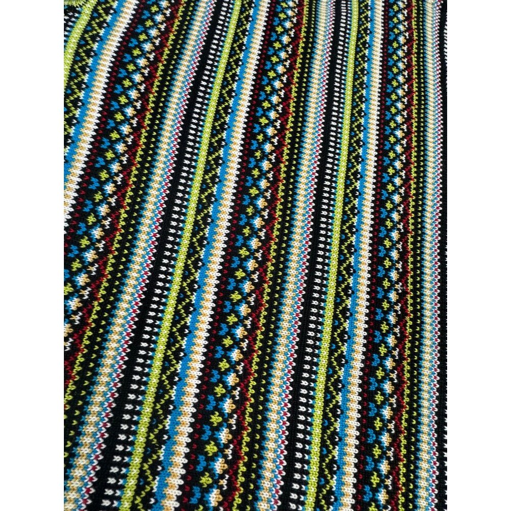 Skedouche The Kosby Mens L Colorful Preppy 90s V-Neck Striped Sweater Wool Blend - Picture 4 of 11